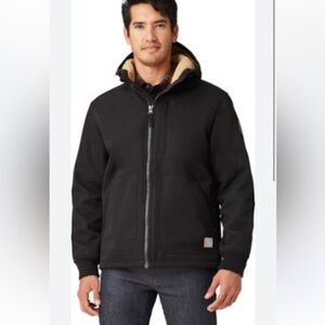 Free Country Wind River Burly Canvas Jacket With Hood Sherpa Black XXL